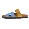26 Nuevas Sandalias de Suela Gruesa de Verano para Mujer, Transfronterizas, Talla Grande, de Una Tira con Velcro, Bloques de Color, Calzado Casual para Exteriores, Versátil