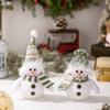 Venta Caliente Transfronteriza Arreglo de Ambiente Navideño Adornos de Nieve de Invierno Muñeco con Gorro de Punto Verde Navideño con Luz