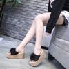Pantuflas de Playa de Verano para Mujer, Sandalias de Tacón Alto con Suela Gruesa para Exterior, Compras para Mujer, Antideslizantes, Vacaciones, Flor, Cuña