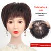 Peruca Cabelo Cheio Tipo Completo Tecido à Mão Fiado à Mão Cabelo Curto Meia-idade e Idosos Mulheres Cheias Cabelo Real Texturizado Capa de Peruca para Mãe