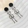Brincos da Moda Desenho Animado Fofo Moda Europeia e Americana Estampa de Animal Coração de Pêssego para Meninas Doce Estilo Cool Simples Acrílico