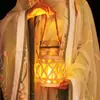 Linternas de Bambú Antiguas Portátiles Transfronterizas, Linternas de Atmósfera de Ratán, Decoraciones para Patios Festivos, Accesorios para Fotografía, Linternas de Viento, Candelabros
