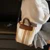 Bolsa de Gran Capacidad para Viajes Diarios para Mujer 2025 Otoño Nuevo Bolso de Lona Rayada Bolso Tote Casual de Hombro Bolso de Mano para Viaje