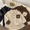 Camisas para Niños 2026 Bugatang Nueva Colección de Otoño Camisas con Bloques de Color de Dibujos Animados para Niños y Niñas Camisas Casuales Elegantes para Bebés