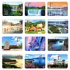 Ímã de Geladeira de Vidro Paisagem de Mudanjiang Cachoeira Diao Shui Lou Paisagem do Pôr do Sol Souvenir Cultural e Criativo Decoração Magnética para Casa