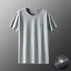 Camiseta de Seda de Gelo de Manga Curta para Homens em Liquidação, Malha Esportiva Respirável Fina de Verão, Secagem Rápida, Roupa de Verão para o Pai
