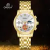 Reloj Multifuncional Elegante para Hombre Orsga con Tres Subesferas, Seis Manecillas, Fase Lunar, Transmisión en Vivo del Fabricante, Reloj de Pulsera de Cuarzo de Moda Transfronterizo