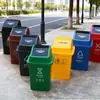 Papelera Cuadrada Engrosada para Clasificar Propiedad Hospital Cantina Cocina Desechos Médicos Escuela de Medicina Papelera Multicolor Reciclable