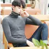 Suéter de Hombre Transfronterizo Suéter Base Cálido Ajustado Cuello Medio Alto Estilo Coreano Guapo Top de Felpa