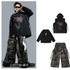 Ropa de Hip-Hop para Actuación Infantil, Traje de Hip-Hop para Niños, Chaleco de Hip-Hop, Pantalones Cargo Camuflaje de Batería para Niños, Ropa de Moda