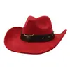 Sombrero de Cowboy de Gamuza para Mujer Pareja Estilo Occidental Primavera Transfronterizo Estilo Étnico Sombrilla Sombrero Protector Solar Sombrero Jazz Sombrero de Ala Grande