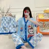Kimono Nuevo Estilo al por Mayor Labubu Conjunto de Tres Piezas Pijamas Populares para Mujer Verano Comercio Exterior Transfronterizo Sudeste Asiático Ropa de Casa
