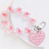 Pulseira criativa de coração de pêssego, chaveiro, pingente, letra, couro, amor, coração, transparente, acessórios de coração de pêssego, bolsa personalizada, acessórios de embalagem