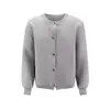 Cárdigan de Cuello Redondo para Hombre Casual Holgado de Manga Larga Gris Literario Punto Diario Nuevo Top Otoño 2025