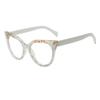 Nuevas gafas de ojo de gato con bloqueo de color transfronterizo, antiluz azul, monturas de gafas de moda retro, gafas lisas de moda, gafas lisas