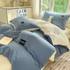 Xiangling Campus Conjunto de Tres Piezas de Algodón Puro Color Sólido Dos Tonos para Estudiantes Juego de Seis Piezas para Litera de Dormitorio Solución Integral