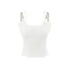 Design Puramente Sensual Camisola Floral com Bojos, Top Curto Estiloso de Verão Slim-Fit para Mulheres com Costas Sexy