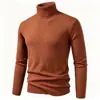 2026 Nuevo Suéter de Punto de Invierno Transfronterizo para Hombre Ajustado de Cuello Alto Ropa de Punto Talla Grande Moda Casual Camisa Base