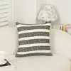 Funda de cojín popular transfronteriza con rayas contrastantes, moderna y versátil para sala de estar, sofá y cabecera de cama, funda de almohada de chenille