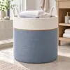 Cesta Grande de Hilo de Algodón Hecha a Mano para Lavar Ropa Sucia, Cesta Tejida para Uso Doméstico en Sala de Estar y Dormitorio, Cesta de Almacenamiento para Ropa Interior y Artículos Varios