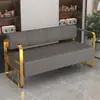 Sofá de Espera Trendy Estilo Nórdico para Salón de Peluquería, Sencillo y Lujoso, Adecuado para Recepción y Negociación de Tiendas de Vestidos de Novia, Banco Largo de Acero Inoxidable
