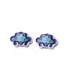 S925 chapado en oro accesorios de manualidades DIY esmalte cloisonné porcelana azul quemado cloisonné flores camiseta plana de los deseos