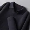 Estilo Old Money, suéter de lana cepillada con cuello con muesca, nueva colección otoño/invierno 2026 para hombre, que contiene seda, 16-gauge, 43-count, suéter de cachemira de 2 cabos