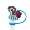 Cubierta de Popote de Silicona de Unicornio de Dibujos Animados Forma de Caballo Pequeño Compatible con Botella de Agua Stanley Tapa de Popote a Prueba de Polvo y Manchas