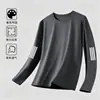 [Envío Rápido] Camiseta de Manga Larga para Hombre, Ropa Interior de Otoño para Hombre, Corte Holgado, Capa Base Elástica, Camiseta Estampada para Hombre