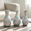 Florero de Helado de Crema Hecho a Mano con Rayas Arcoíris, Adorno de Cerámica, Cerámica Creativa, Recipiente para Flores Secas, Decoración de Mesa