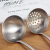Colher de Sopa e Escumadeira Integradas em Aço Inoxidável 201 Espessadas Louça de Alta Qualidade Colher para Fondue Colher para Mingau Concha de Sopa com Logo Gravado