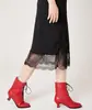 Botas de Mujer de Punta Fina con Cordones y Tacón Medio, Estilo Europeo y Americano Nuevo Otoño/Invierno 2026, Botines de Tacón de Copa de Vino, Botas de Cuero Versátiles de Moda