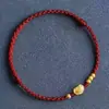 Pulsera de Cuerda Roja con Candado de Paz para Pareja, Pulsera Tejida a Mano con Cuentas de Buena Suerte del Año Nuevo Zodiacal 2025, Gama Alta
