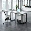 Cubículo de escritorio de oficina para cuatro personas con estructura de acero Shengli, combinación de escritorio y silla de oficina, escritorio de computadora para trabajar con pantalla, escritorio financiero