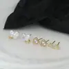 Estilo Versátil para o Dia a Dia e para o Trabalho, Um Cartão com Três Pares de Brincos, Acessórios de Orelha Pequenos e Delicados de Borboleta e Coração, Atacado, Elegante