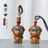 Colgante de vaca de sándalo verde con doce signos del zodiaco, colgante de mascota de vaca del zodiaco, collar para hombre y mujer, llavero estéreo de vaca, cadena para teléfono móvil