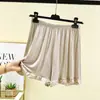 Shorts Finos de Cor Sólida em Modal Feminino, Roupa de Dormir Soltinha que Pode Ser Usada Fora de Casa, Calça de Casa Anti-Exposição, Não Precisa Usar Roupa Íntima