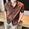 Camisa de algodón ligera y transpirable para hombre de verano, camisa de manga corta fina tipo lino para hombre de verano, estilo casual de negocios