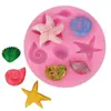 Molde de Silicone para Decoração com Epóxi de Cristal de Estrela do Mar Concha Vieira Transfronteiriça, Molde para Artesanato de Micro paisagem de Gesso