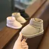 Zapatos de Algodón Estilo Coreano para Niños con Forro Polar para Niños Botas de Nieve Cálidas para Bebés Niñas Zapatos para Niños Pequeños Botas Cortas de Invierno Antideslizantes Suela Suave