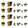 Esquilo Fofo de Desenho Animado Pinha Pequeno Pingente Liga Esmalte Acessórios de Joia Chaveiro DIY Materiais para Fazer Brincos