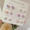 Pendientes de Flores Nicho Simples Aguja de Plata Rosa para Mujer 2024 Nuevos Pendientes Dulces Frescos para Niña Traje Pendientes