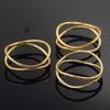 Anel americano banhado a ouro 14K de camada dupla brilhante acessórios de joalheria DIY