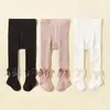 Nuevos y elegantes leotardos de bebé para otoño e invierno con decoración de lazo, adecuados para actuaciones de bebés y atuendos de princesa, edades 0-6 años