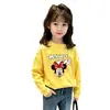 Camiseta básica de algodón puro con estampado de dibujos animados de moda para bebés niñas, ropa de primavera, camiseta nueva de manga larga para niñas en primavera y otoño