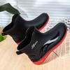 Botas de Chuva Moda Masculina Adulto Espessadas Para Uso Externo Sapatos Impermeáveis Cano Médio Sapatos de Borracha Sapatos com Forro de Lã Botas de Chuva de Algodão para Pesca