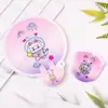 Ventilador Dobrável Refrescante de Verão com Desenhos Animados, Mini Ventilador para Estudantes, Pequeno Ventilador Coberto de Tecido, Criativo e Dobrável