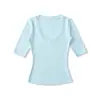 Camiseta Básica de Tencel con Hombro Acolchado, Cuello en V y Manga Media para Mujer, Top Delgado de Manga Media para Verano, Capa Base