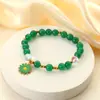 Pulsera de Agata con Diseño de Margarita a Color Estilo Nuevo Estilo Chanel para Niña Estudiante Pulsera de Hilo de Ópalo