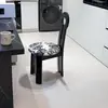Silla de Comedor Francesa Retro de Madera Maciza, Silla de Maquillaje para el Hogar Estilo Mediados de Siglo, Silla con Respaldo, Silla Simple Nórdica